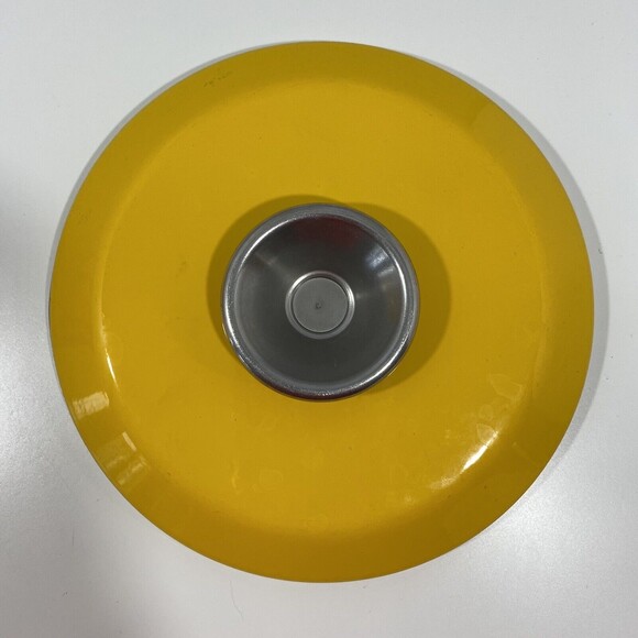 Vintage MCM Cathrineholm 8.5" Pot With Lid Lotus Yellow Norway, See Measurements - Picture 5 of 9